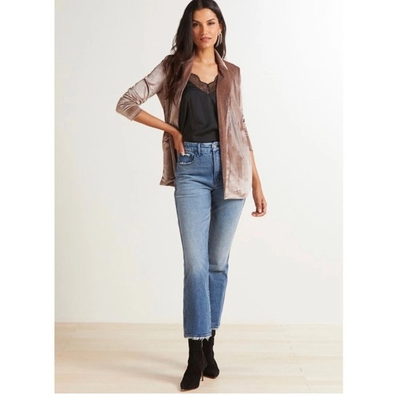 Bobi Black NWT Emporium Velvet Blazer Taupe Jacket Size XS - Picture 4 of 11